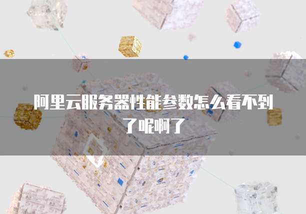 阿里云服务器性能参数怎么看不到了呢啊了