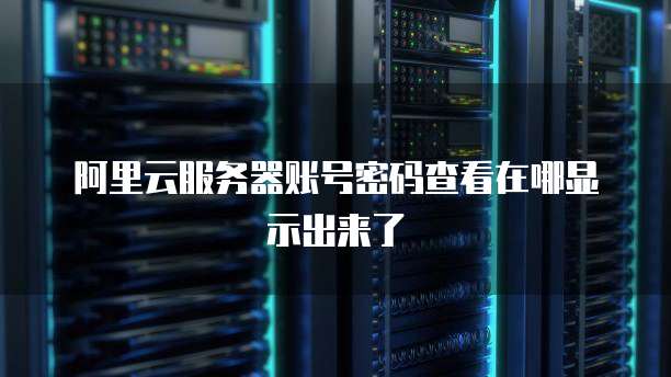 阿里云服务器账号密码查看在哪显示出来了