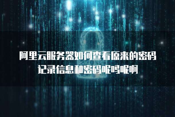阿里云服务器如何查看原来的密码记录信息和密码呢吗呢啊