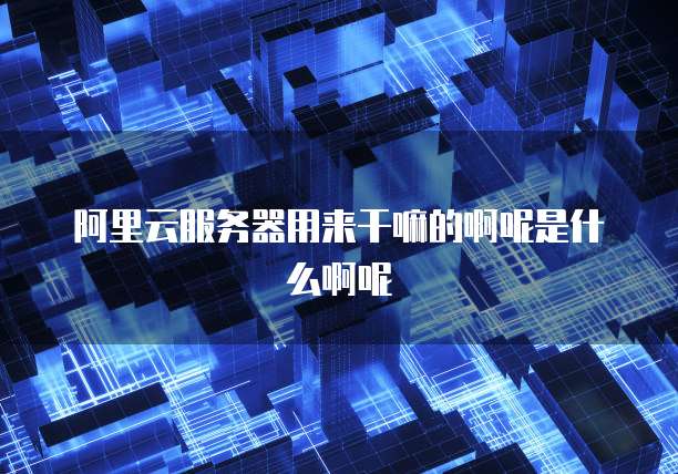 阿里云服务器用来干嘛的啊呢是什么啊呢
