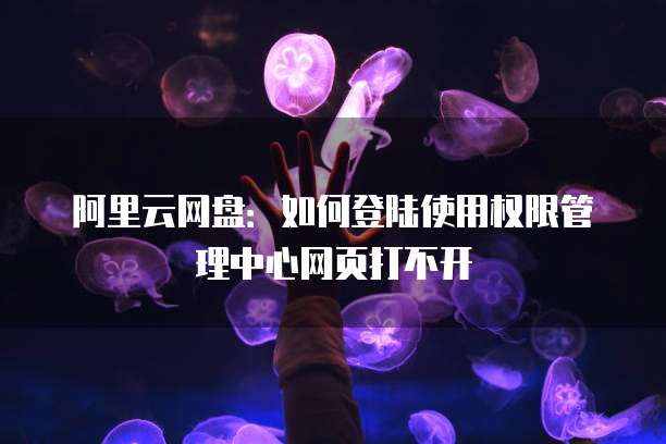 阿里云网盘:如何登陆使用权限管理中心网页打不开