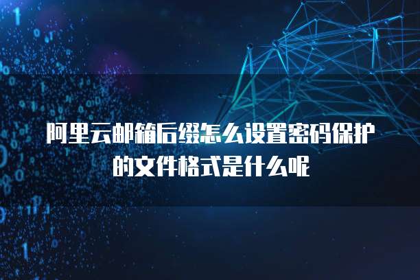 阿里云邮箱后缀怎么设置密码保护的文件格式是什么呢