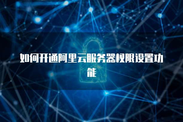 如何开通阿里云服务器权限设置功能