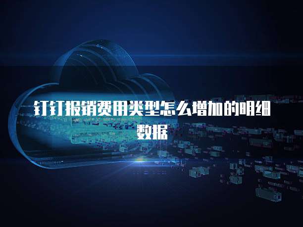 钉钉报销费用类型怎么增加的明细数据