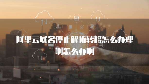 阿里云域名停止解析转移怎么办理啊怎么办啊