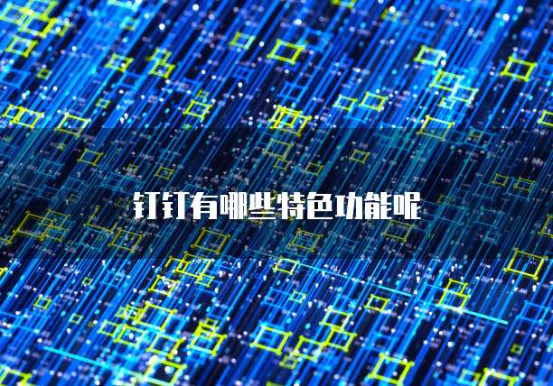 钉钉有哪些特色功能呢