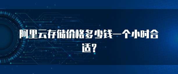 阿里云存储价格多少钱一个小时合适?