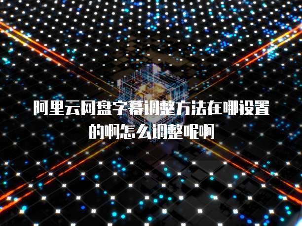 阿里云网盘字幕调整方法在哪设置的啊怎么调整呢啊
