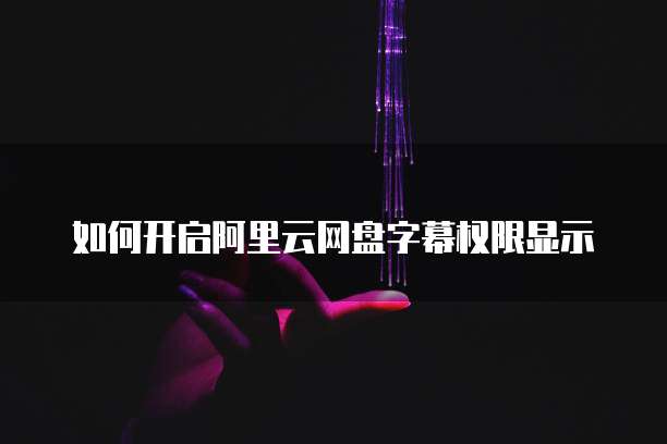 如何开启阿里云网盘字幕权限显示