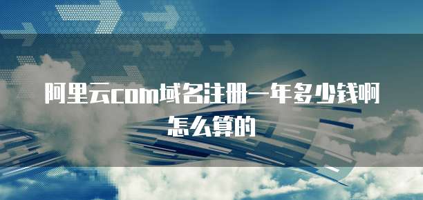 阿里云com域名注册一年多少钱啊怎么算的