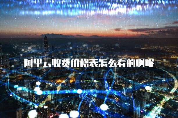 阿里云收费价格表怎么看的啊呢