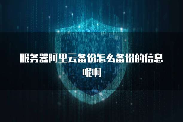服务器阿里云备份怎么备份的信息呢啊