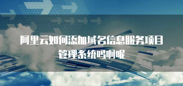 阿里云如何添加域名信息服务项目管理系统吗啊呢