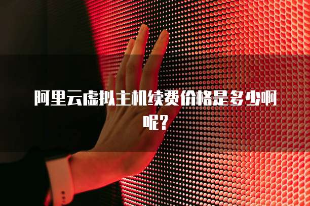 阿里云虚拟主机续费价格是多少啊呢?