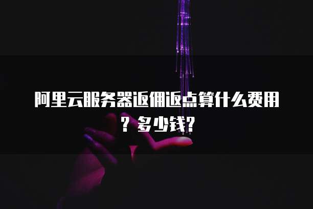 阿里云服务器返佣返点算什么费用?多少钱?