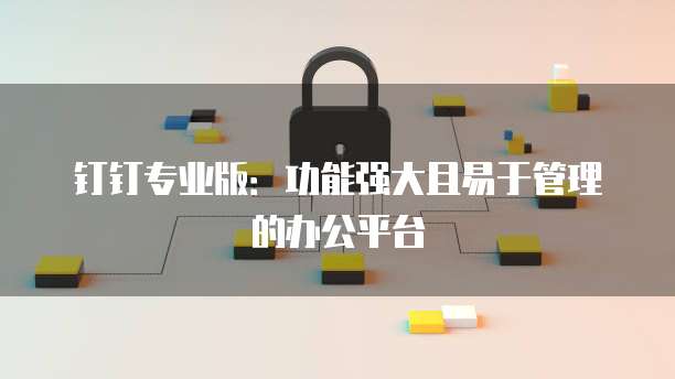 钉钉专业版：功能强大且易于管理的办公平台