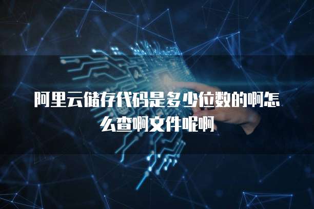 阿里云储存代码是多少位数的啊怎么查啊文件呢啊