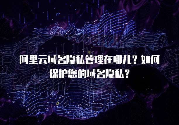 阿里云域名隐私管理在哪儿?如何保护您的域名隐私?
