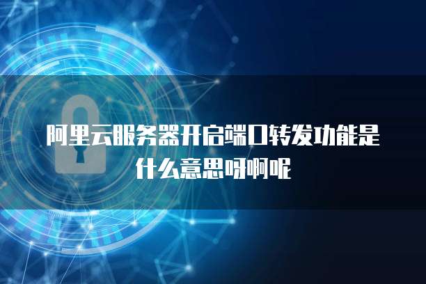 阿里云服务器开启端口转发功能是什么意思呀啊呢
