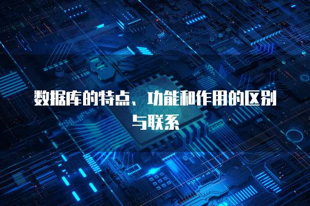 数据库的特点、功能和作用的区别与联系