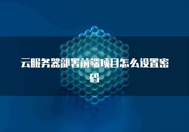 云服务器部署前端项目怎么设置密码