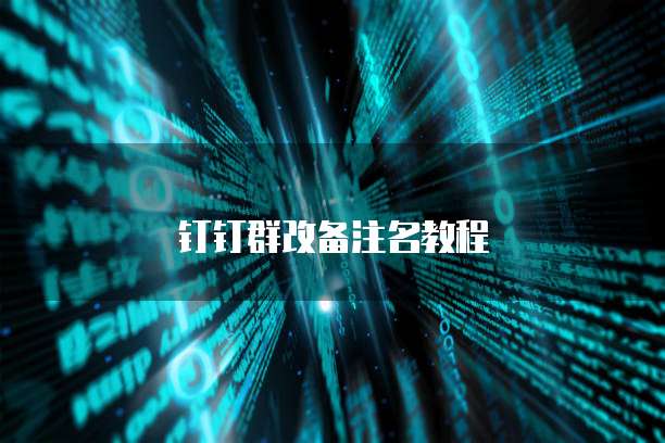 钉钉群改备注名教程
