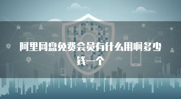 阿里网盘免费会员有什么用啊多少钱一个