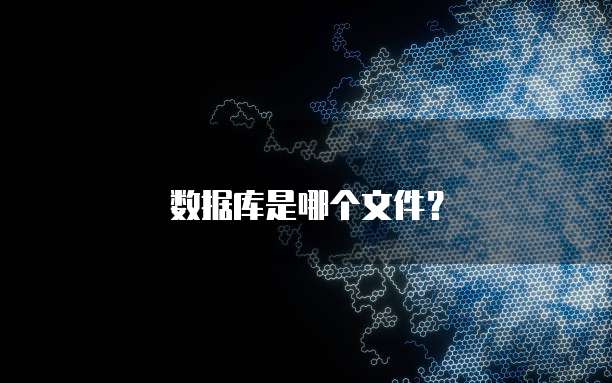 数据库是哪个文件？