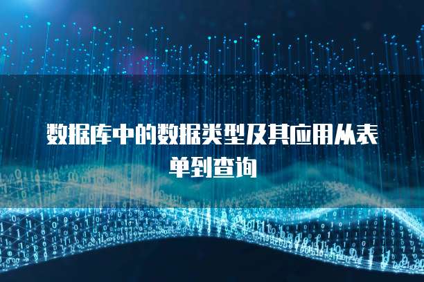数据库中的数据类型及其应用从表单到查询