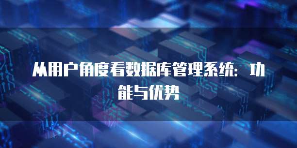 从用户角度看数据库管理系统：功能与优势