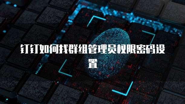 钉钉如何找群组管理员权限密码设置