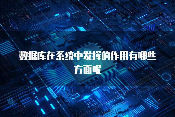 数据库在系统中发挥的作用有哪些方面呢