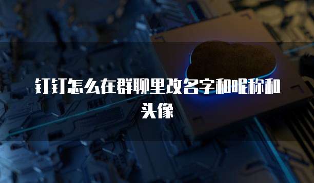 钉钉怎么在群聊里改名字和昵称和头像