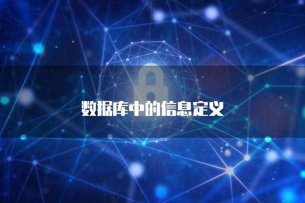 数据库中的信息定义