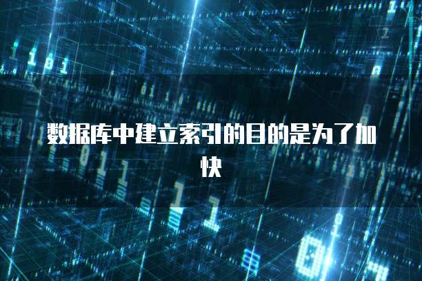 数据库中建立索引的目的是为了加快