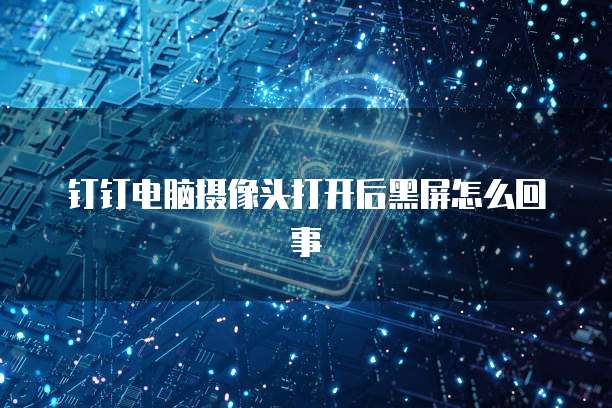 钉钉电脑摄像头打开后黑屏怎么回事