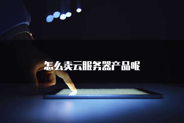 怎么卖云服务器产品呢