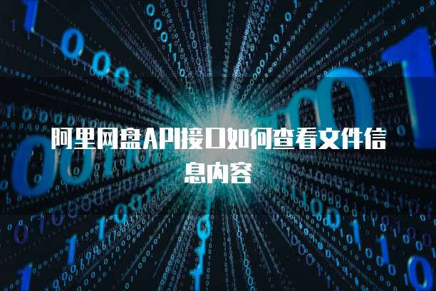 阿里网盘API接口如何查看文件信息内容