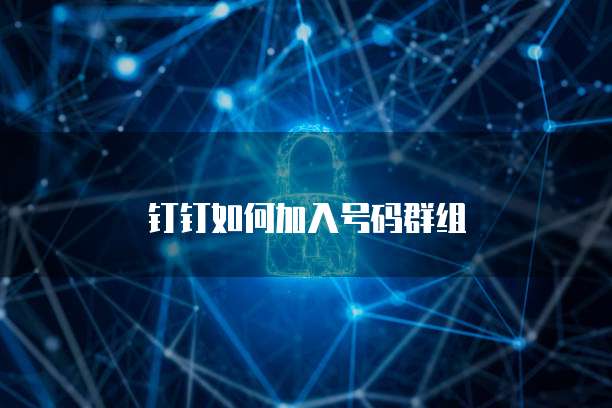 钉钉如何加入号码群组