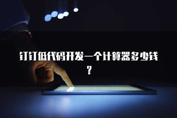 钉钉低代码开发一个计算器多少钱？