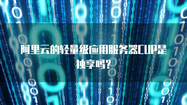 阿里云的轻量级应用服务器CUP是独享吗？