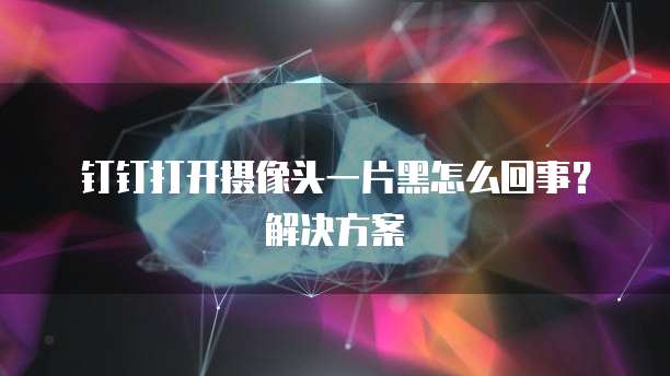 钉钉打开摄像头一片黑怎么回事？解决方案