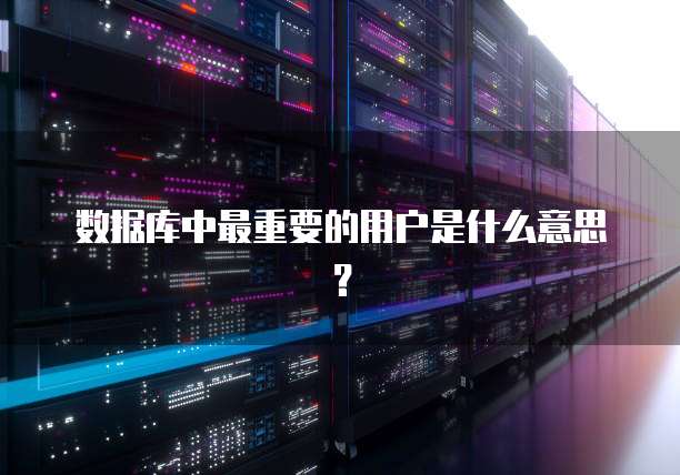 数据库中最重要的用户是什么意思？