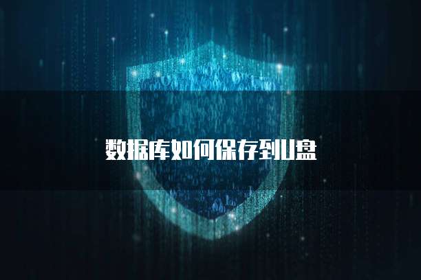 数据库如何保存到U盘