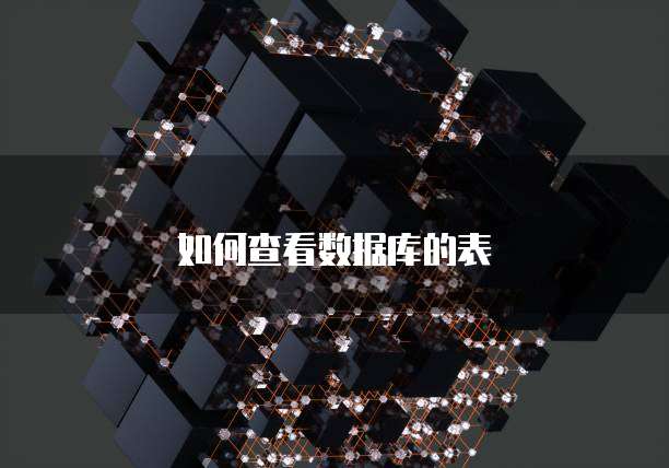 如何查看数据库的表