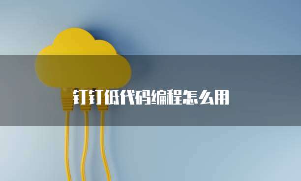 钉钉低代码编程怎么用