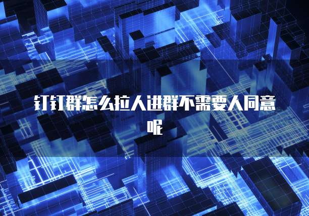 钉钉群怎么拉人进群不需要人同意呢