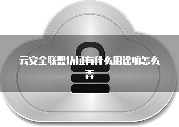云安全联盟认证有什么用途嘛怎么弄