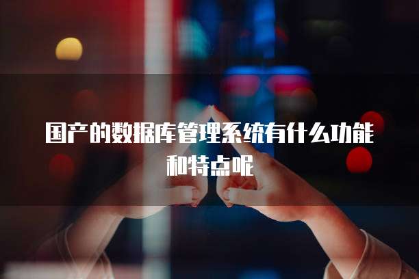 国产的数据库管理系统有什么功能和特点呢