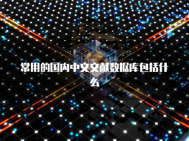 常用的国内中文文献数据库包括什么
